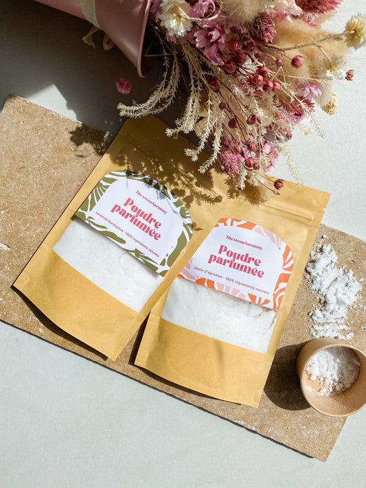 poudre parfumée, poudre aspirateur, la solution pour éliminer toutes les odeurs tenaces : zetes agrumes, lavandin eucalyptus