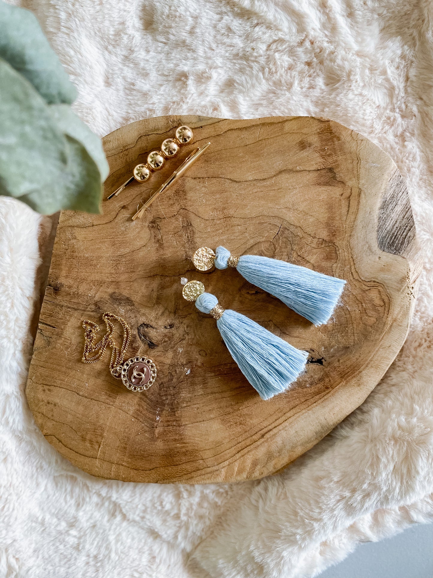 Pompon - boucles d'oreilles or