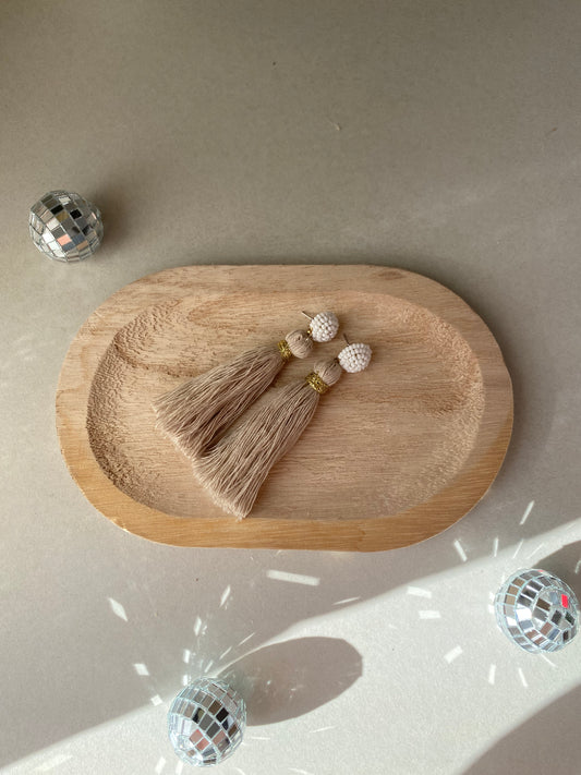 Pompon - perles blanches